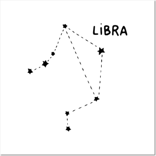 Zodiac Sign - Libra Black Posters and Art